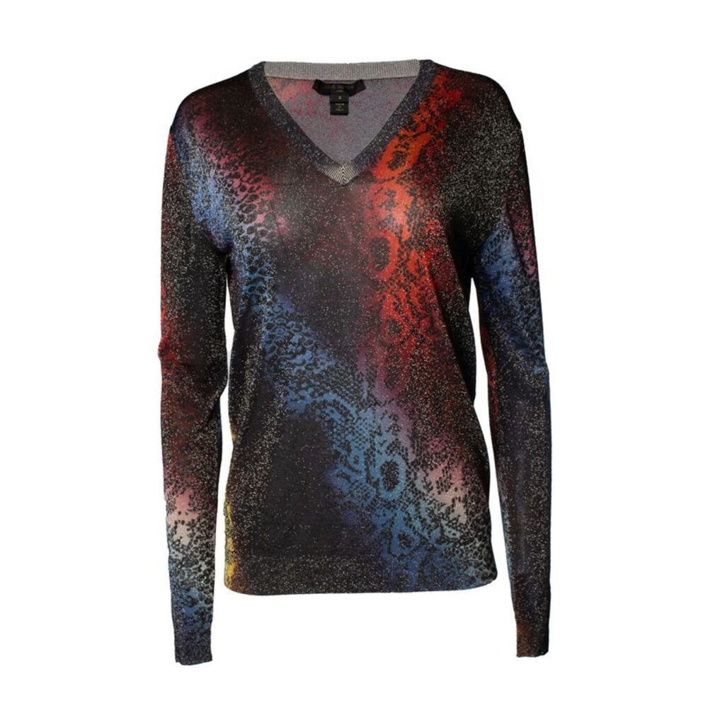Louis Vuitton, lurex sweater with python print